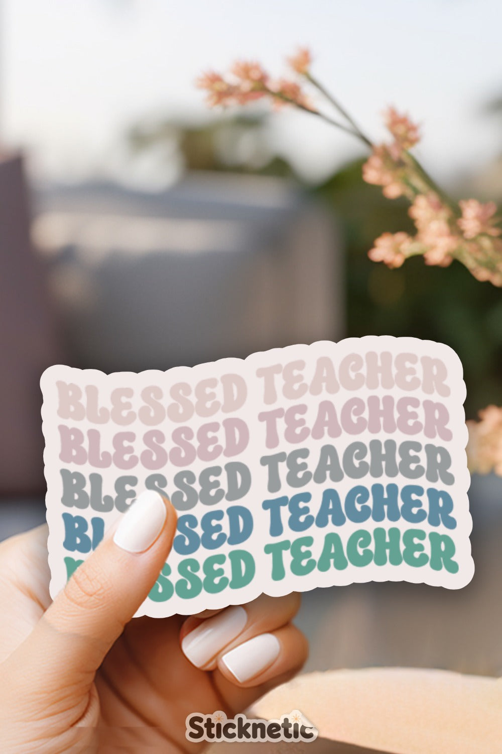 Blessed Teacher Hand Lettered Sticker product type