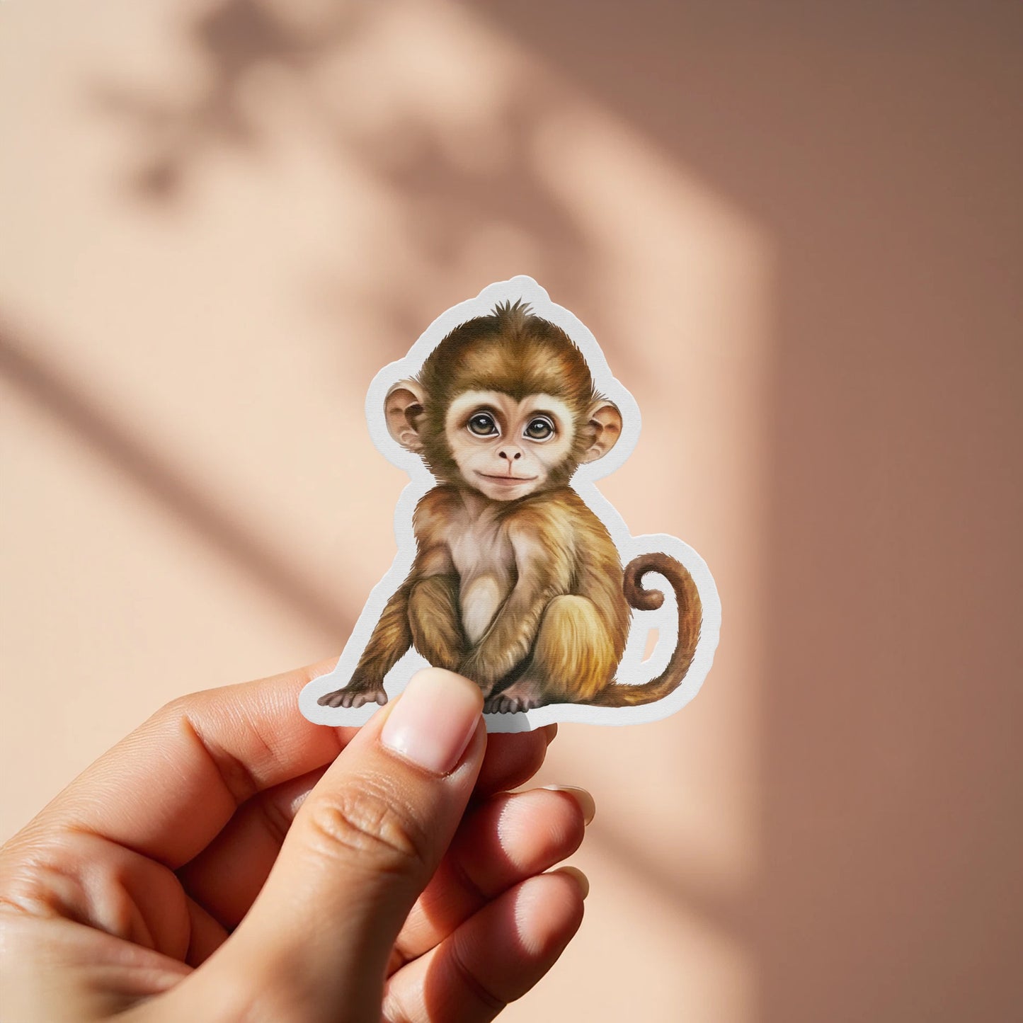 Adorable Baby Monkey Sticker Cute Animal product type