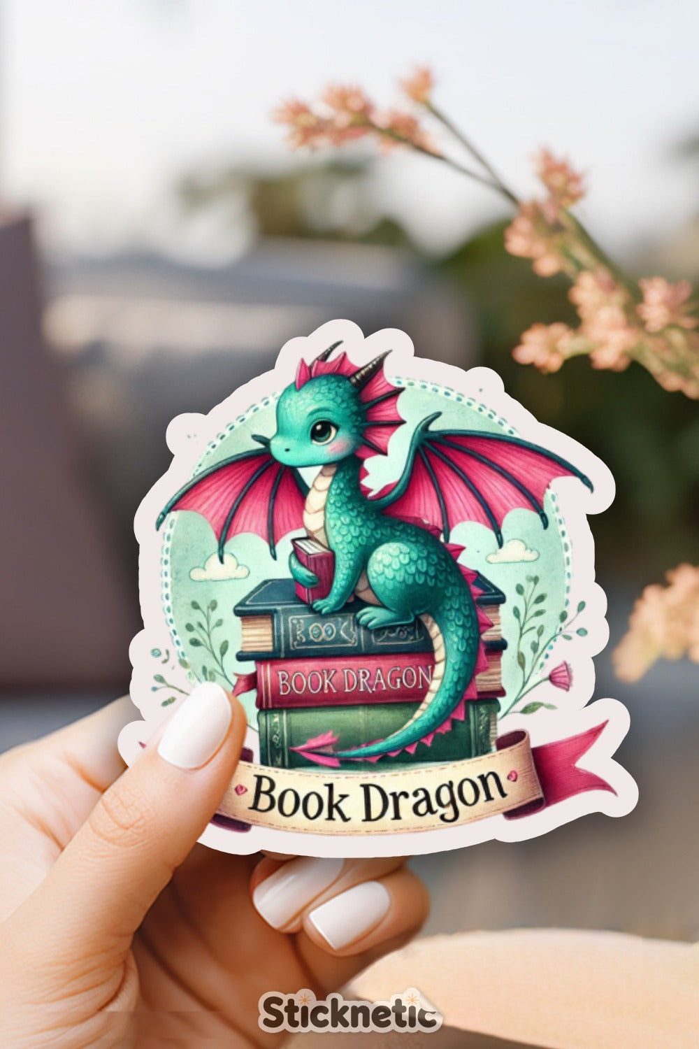 Book Dragon Sticker Colorful Fantasy Sticker product