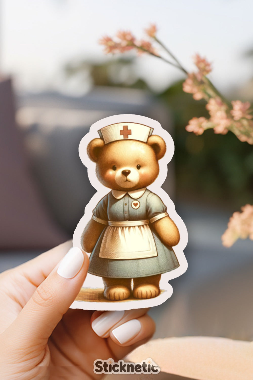 Adorable Nurse Bear Sticker for Any Surface product
