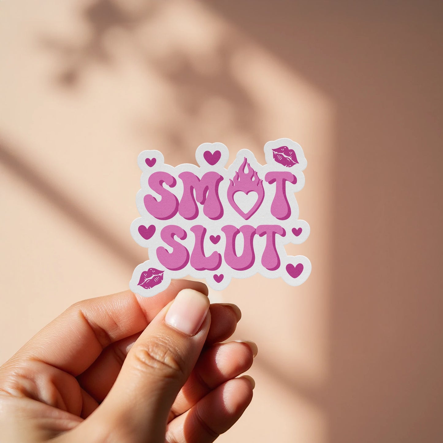 Funny and Sassy Pink SMOT SLUT Unique Sticker product