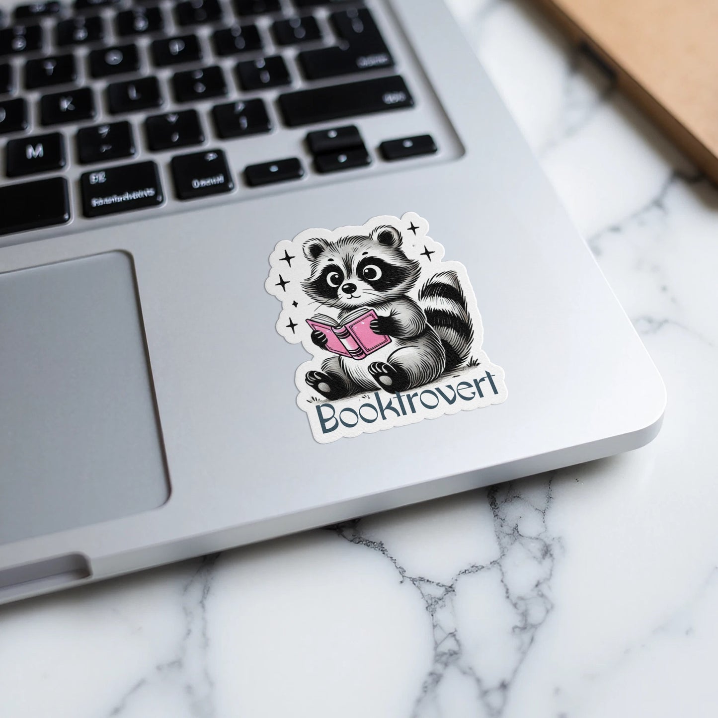 Cute Raccoon Reading Book Sticker Booktrovert product