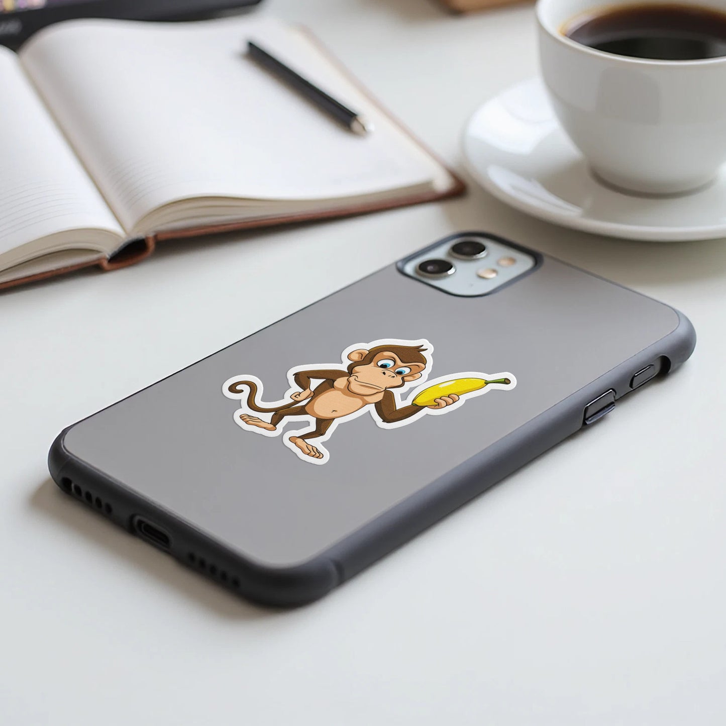 Playful Cartoon Monkey and Banana Phone Case product