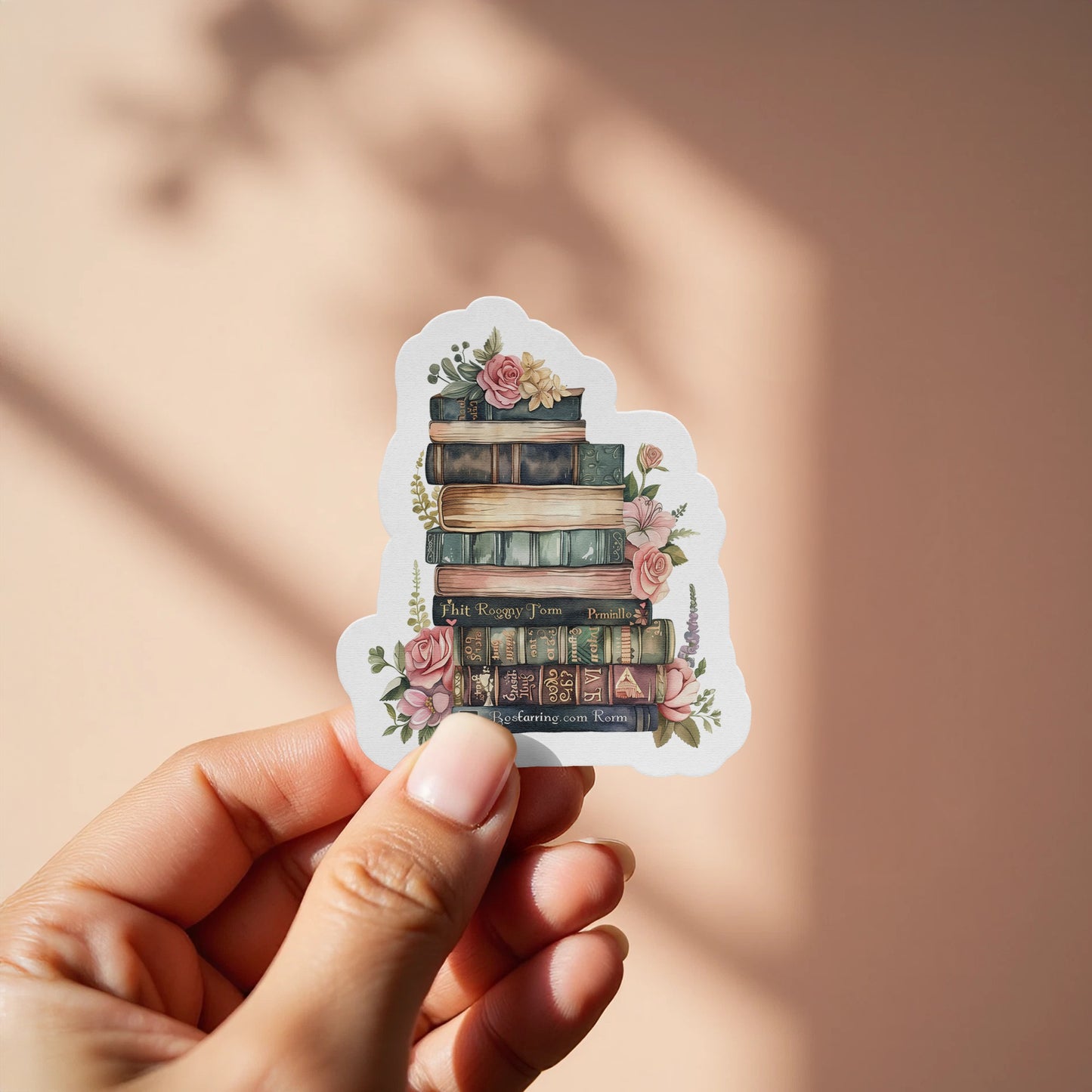 Vintage Books and Roses Aesthetic Sticker product
