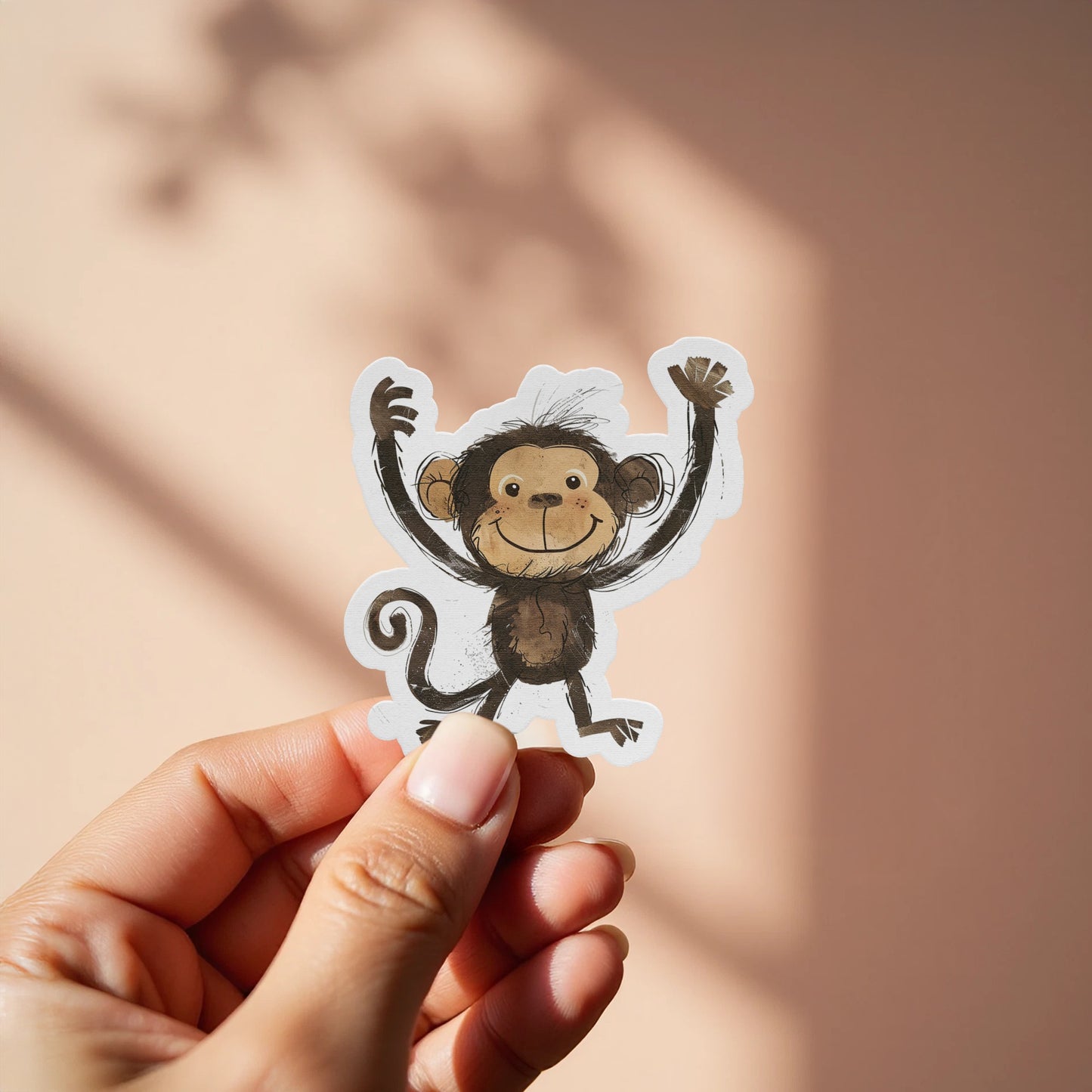 Cheerful Monkey Character Sticker product