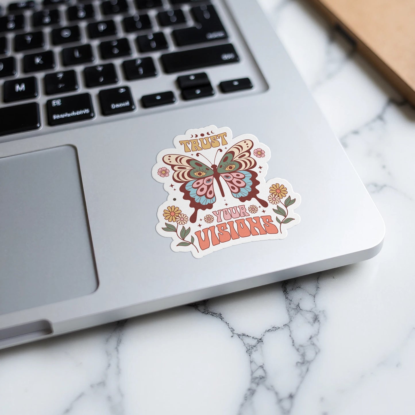 Colorful butterfly trust your visions sticker product