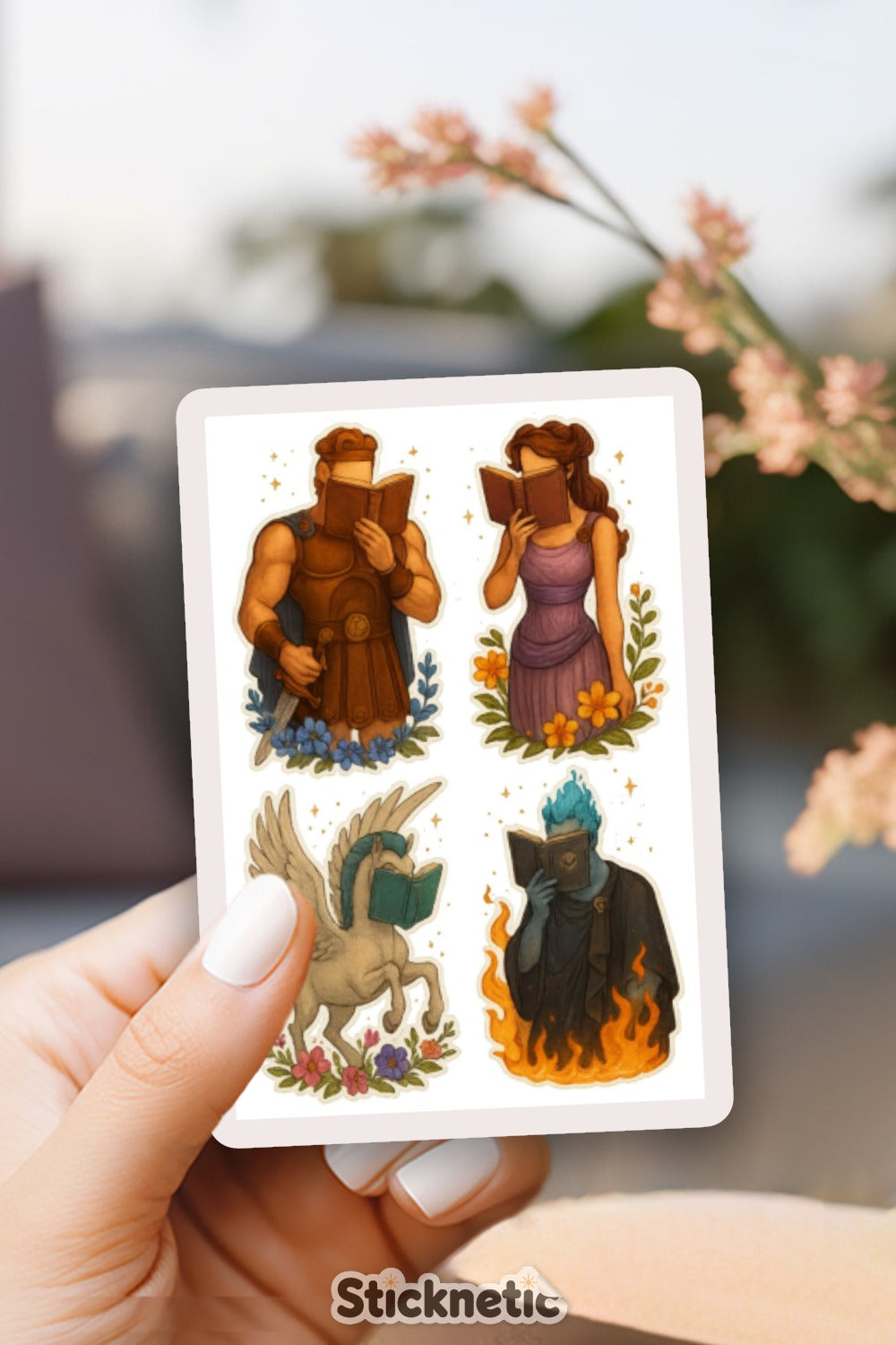 Fantasy Sticker Set, Mythical Creatures and Warriors, Vinyl Waterproof Decals