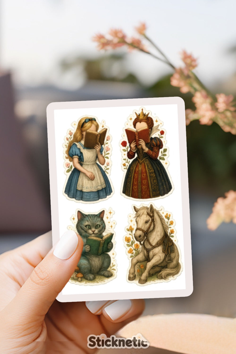 Vintage Illustration Sticker Set, Classic Fairy Tale Art, Cute Animal and Character Decals
