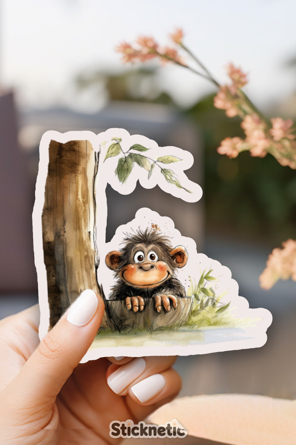 Adorable Baby Gorilla in Jungle Sticker product
