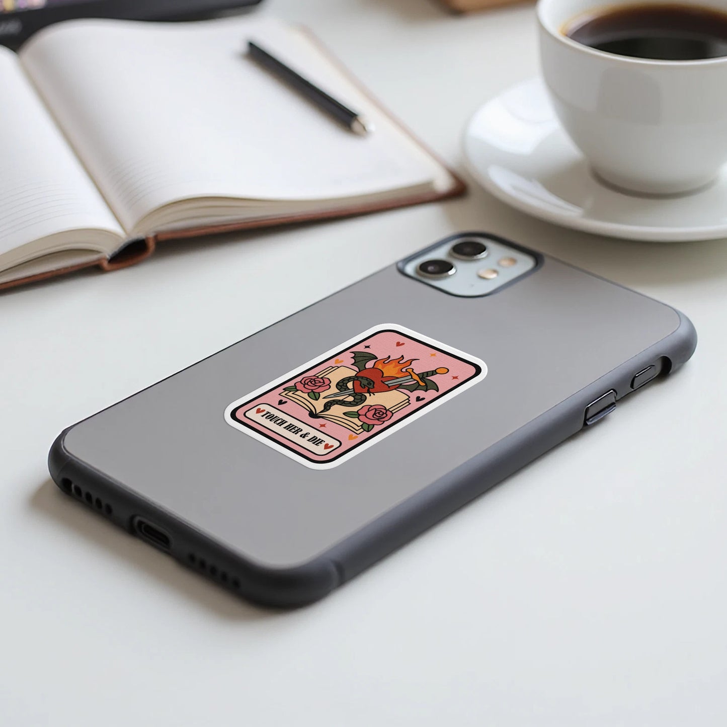 Colorful Skull and Roses Design Phone Case product