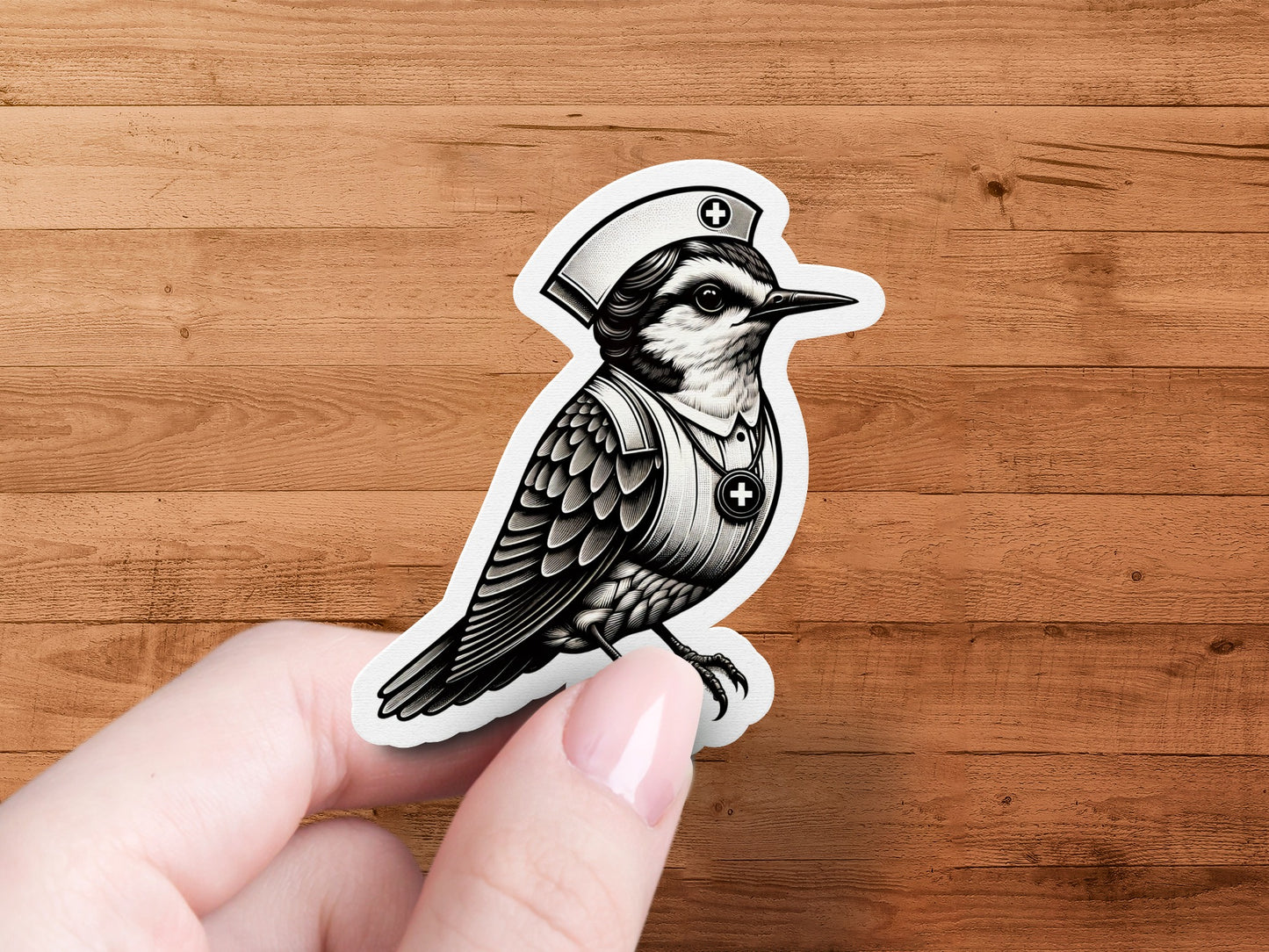 Nurse Bird Sticker, Vinyl Waterproof Decal, Cute Nursing Themed Bird, Unique Gift for Nurses, Bird Lover Gift, Medical Nurse Accessories