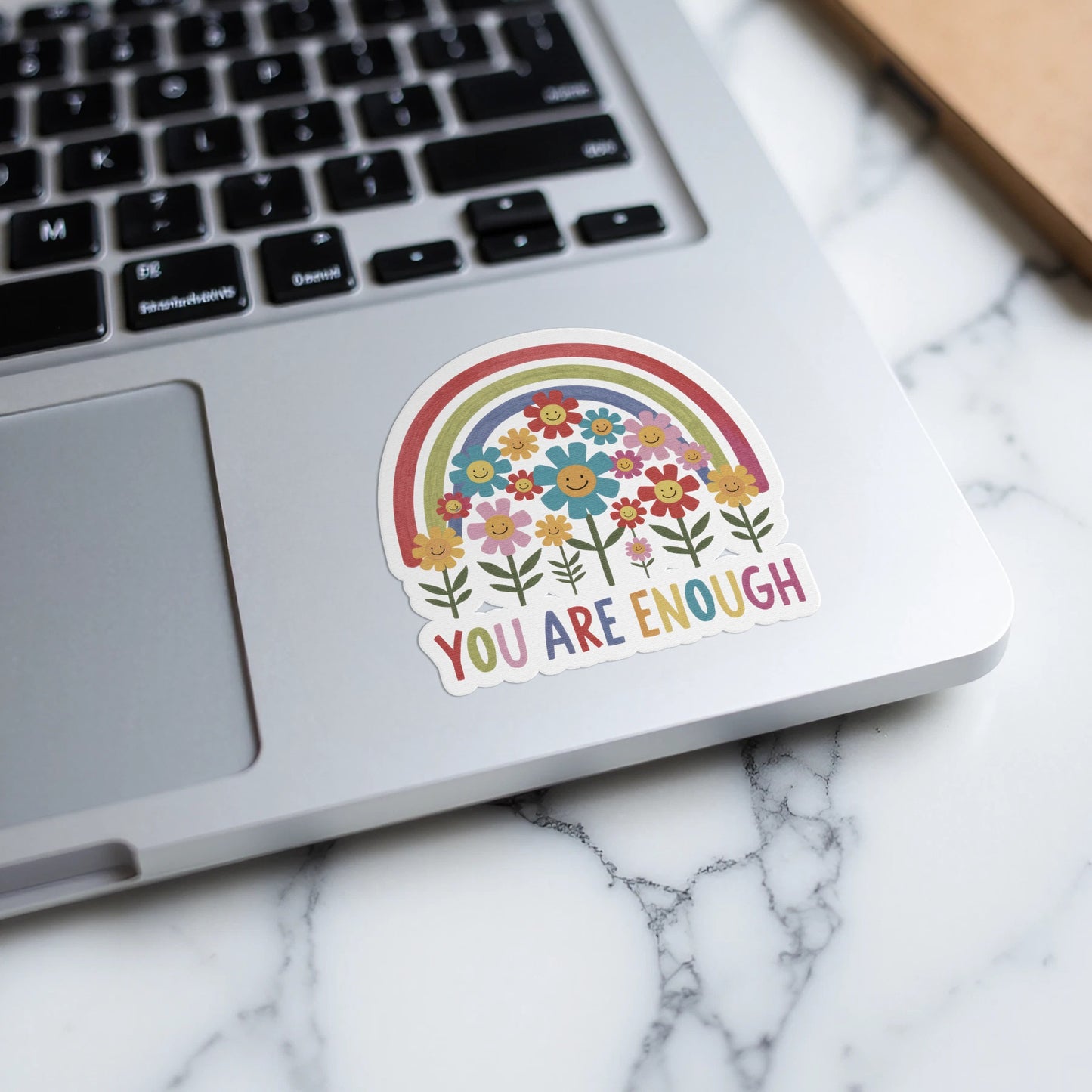 You Are Enough Rainbow and Flowers Decorative Sticker product type