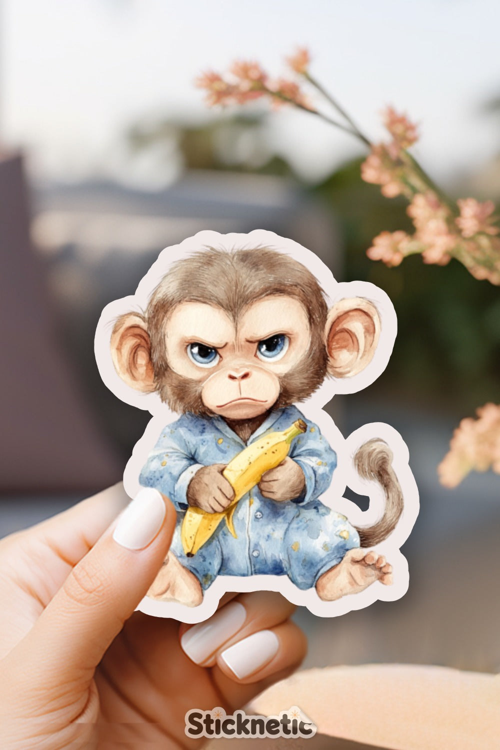 Angry Monkey Holding Banana Sticker product