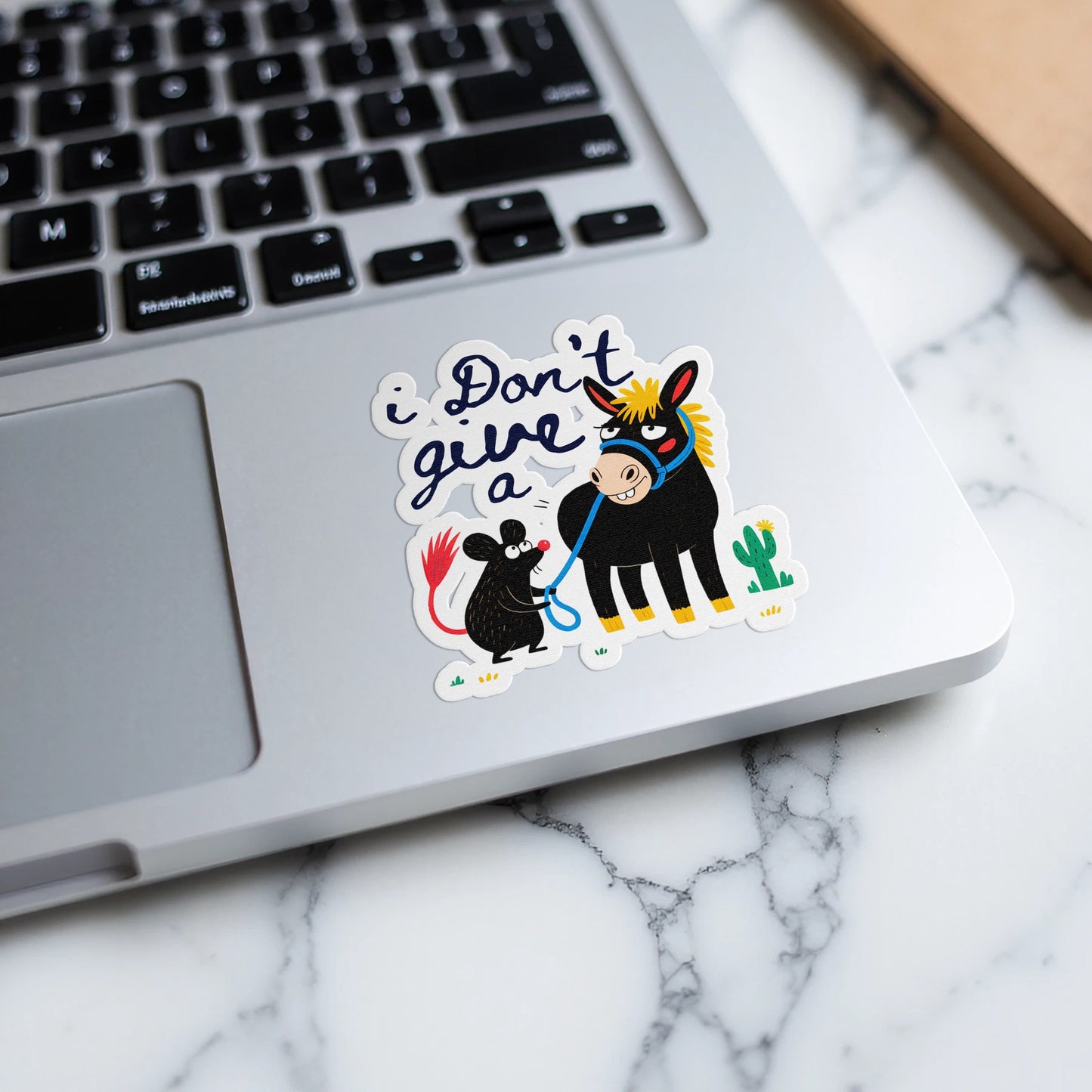 Funny Donkey and Mouse Sticker on Laptop product