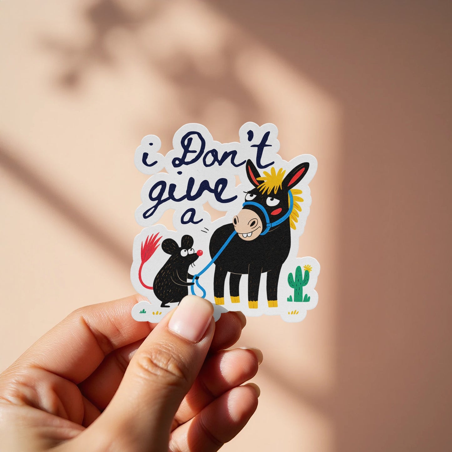 Fun Cartoon Animal Design I Don't Give A Sticker product