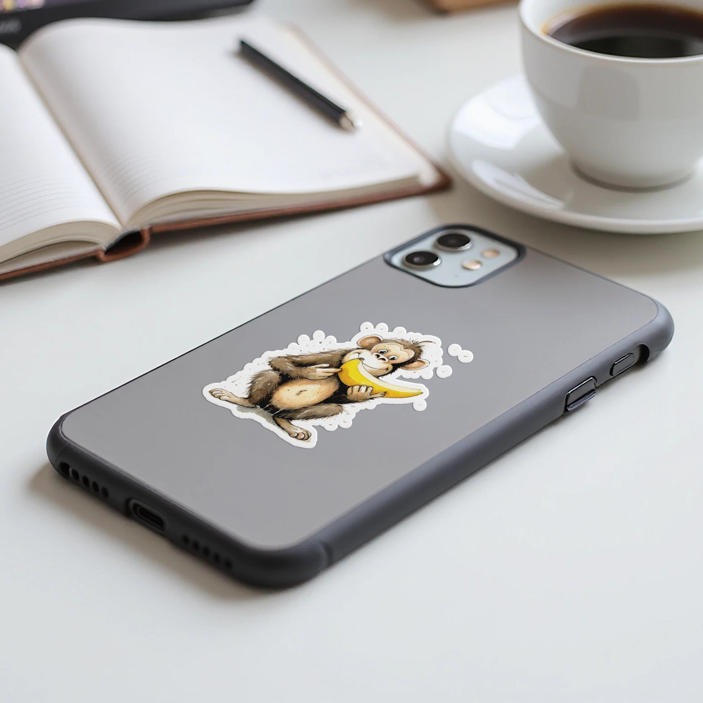 Adorable Hedgehog Reading Illustration Phone Case product