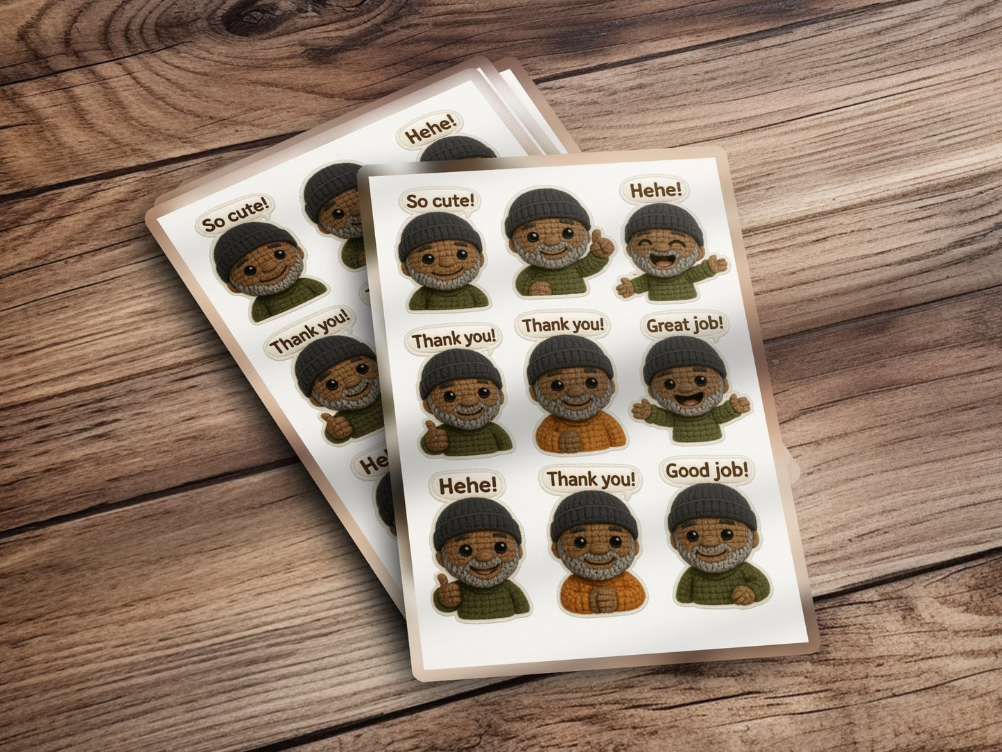 Cute Crochet Character Stickers, Handmade Yarn Doll Faces, Crafting Enthusiast, Scrapbook Supplies, Knitting Decorations, Pack of 12