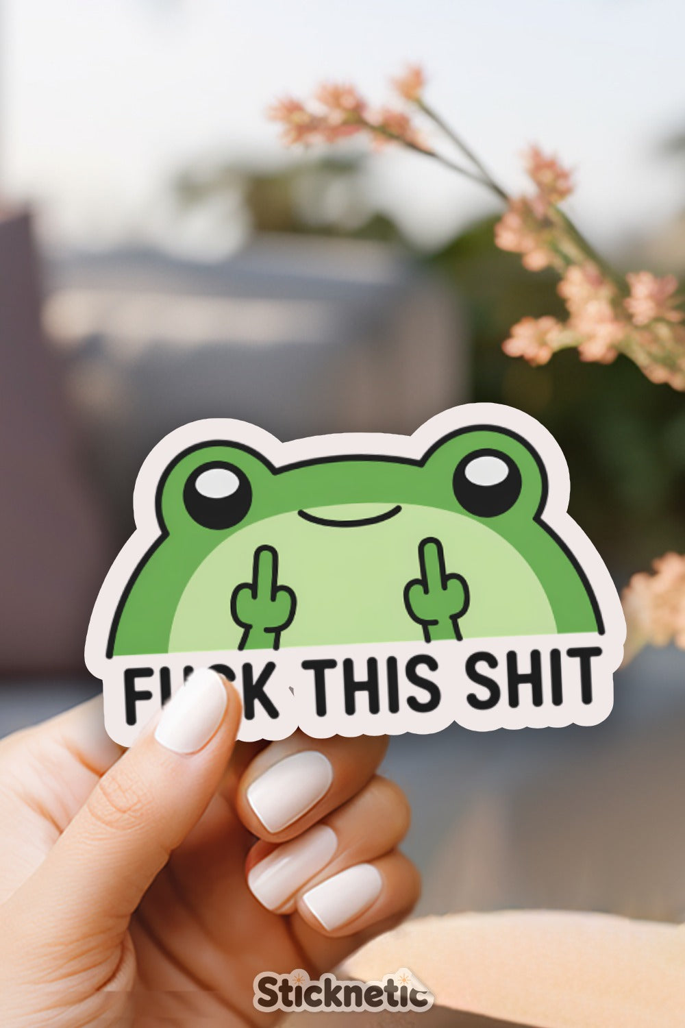 Funny Frog Middle Finger Sticker product