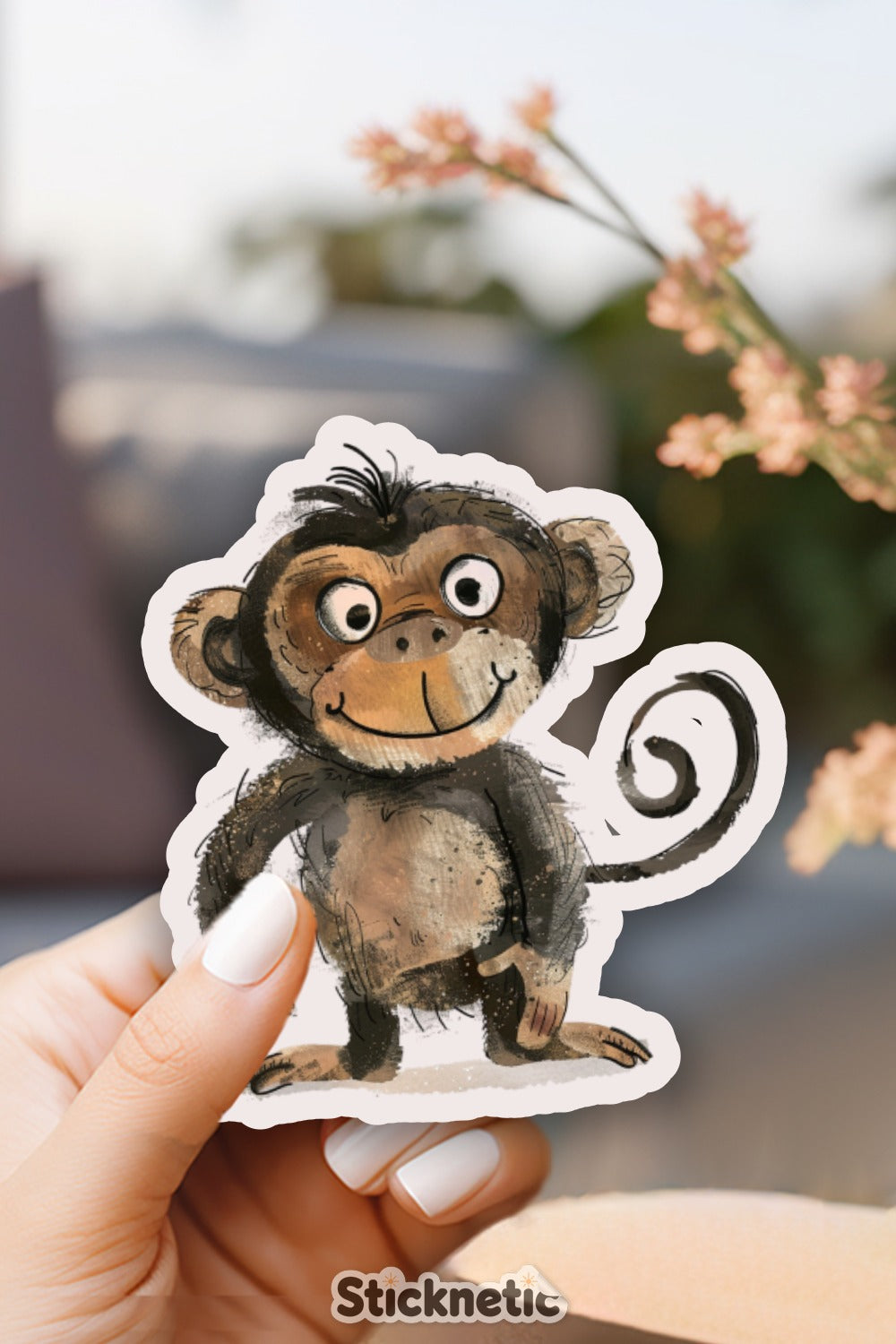 Cute Hand-Drawn Cartoon Monkey Sticker product