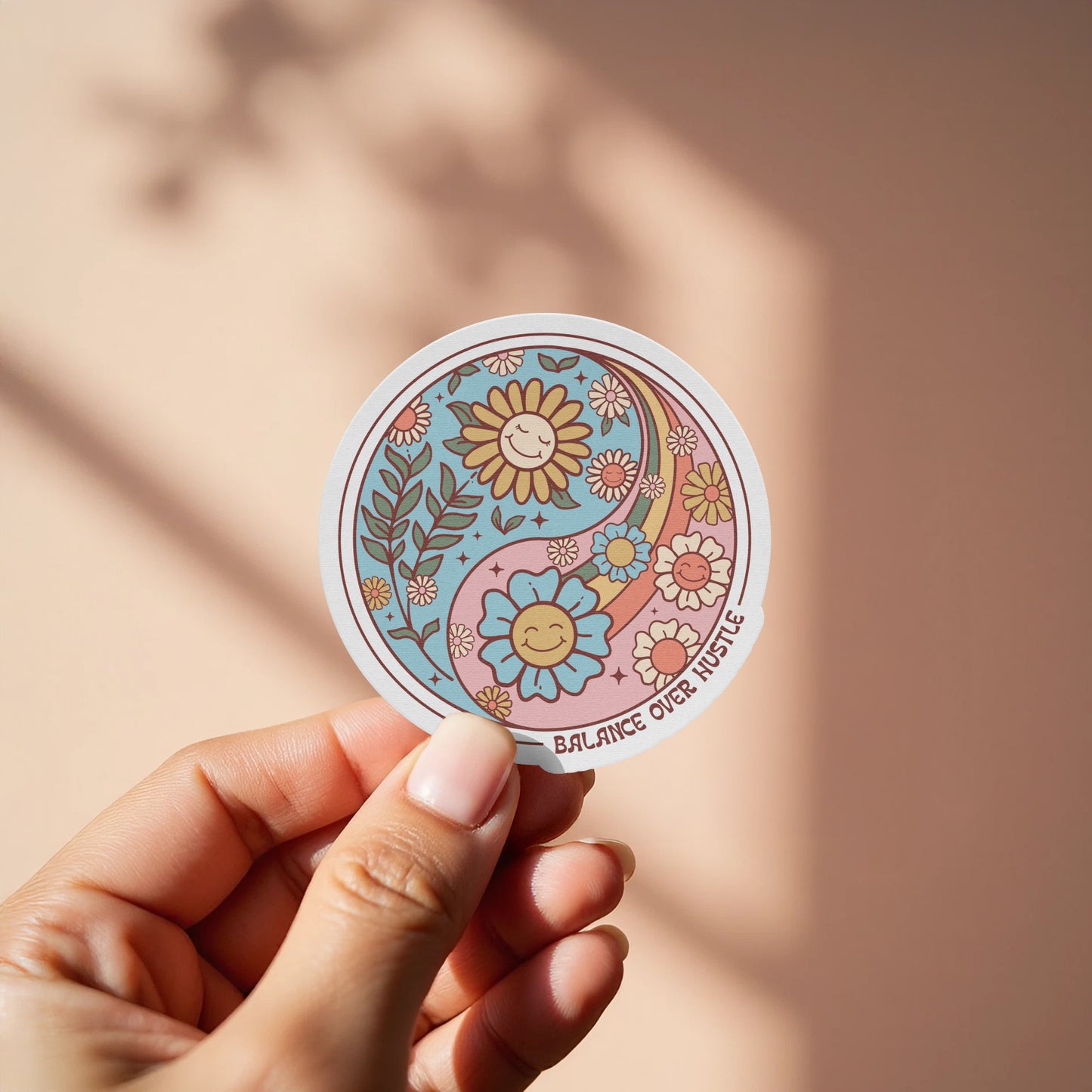 Balance Over Hustle Floral Sticker product type