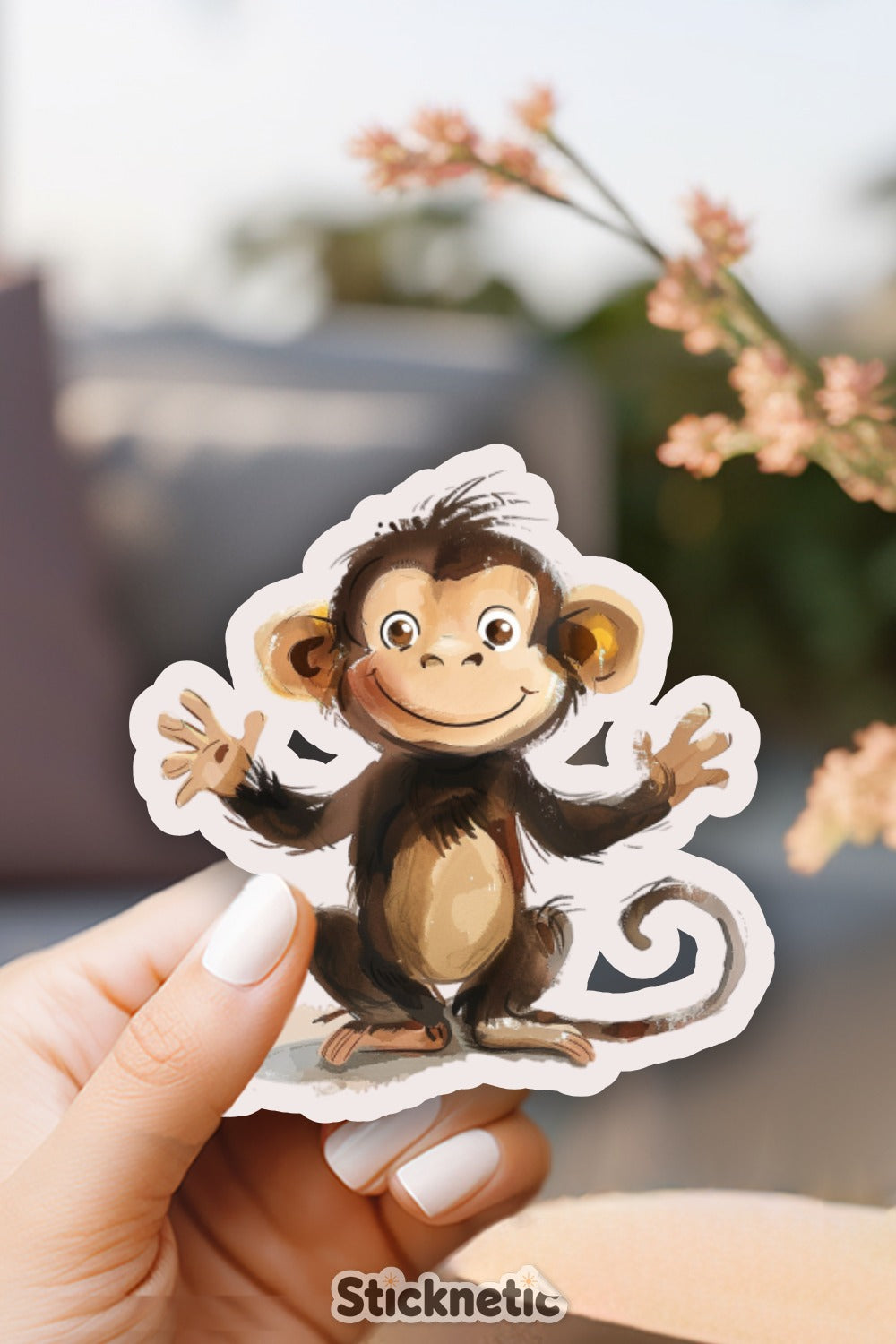 Charming Monkey Cartoon Sticker Perfect for Kids product