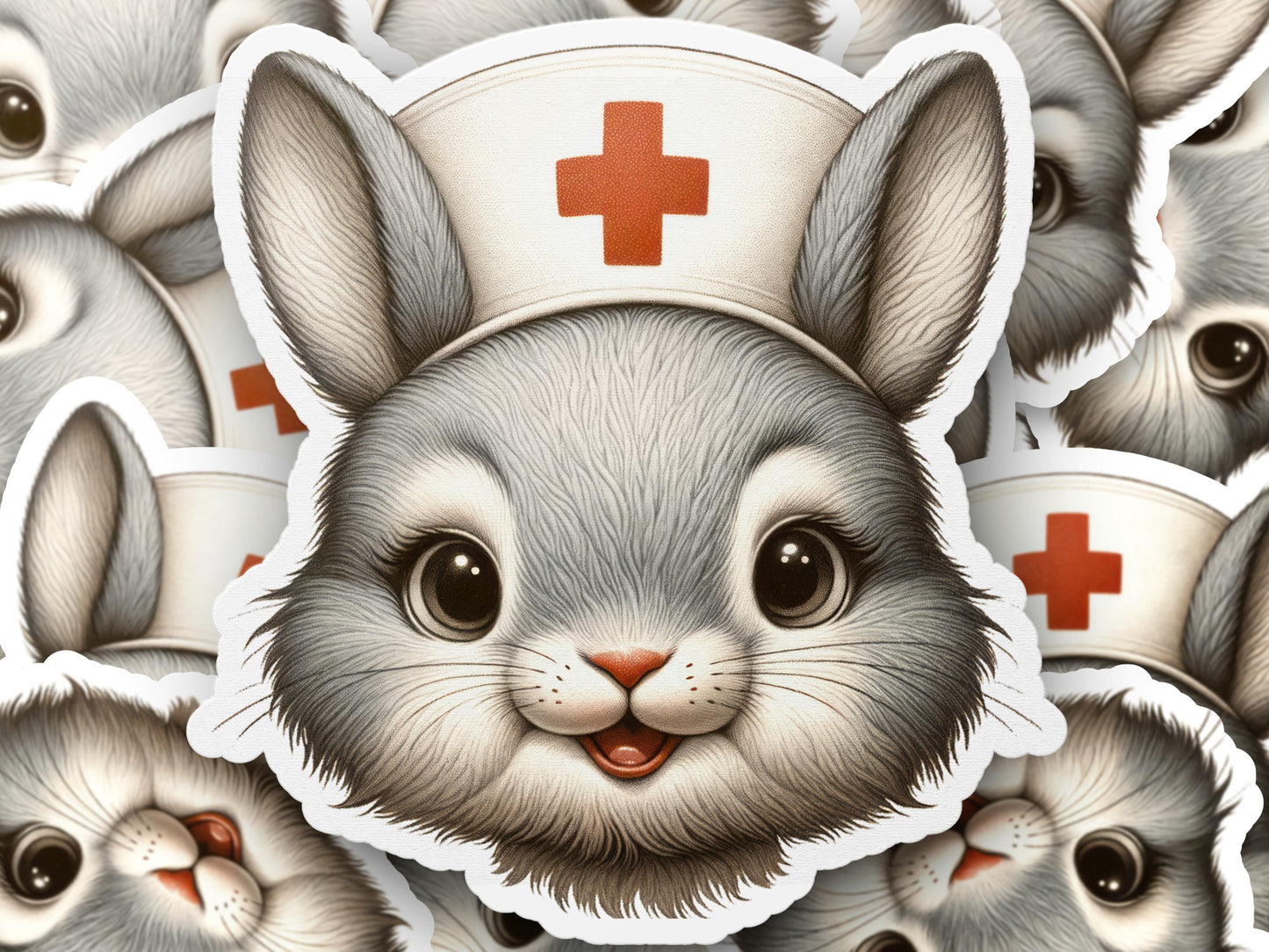 Cute Nurse Bunny Stickers, Rabbit Nurse Decals, Healthcare Worker Appreciation, Animal Stickers, Nursing Student Gift Ideas