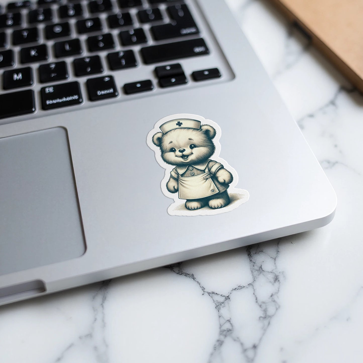 Cute Nurse Teddy Bear Laptop Sticker product