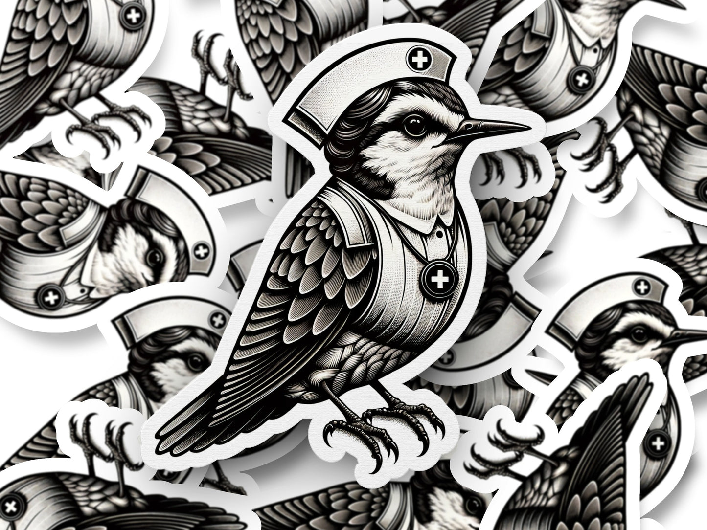 Nurse Bird Stickers, Vinyl Decal, Medical Theme, Waterproof, Durable, Unique Nurse Appreciation Gift