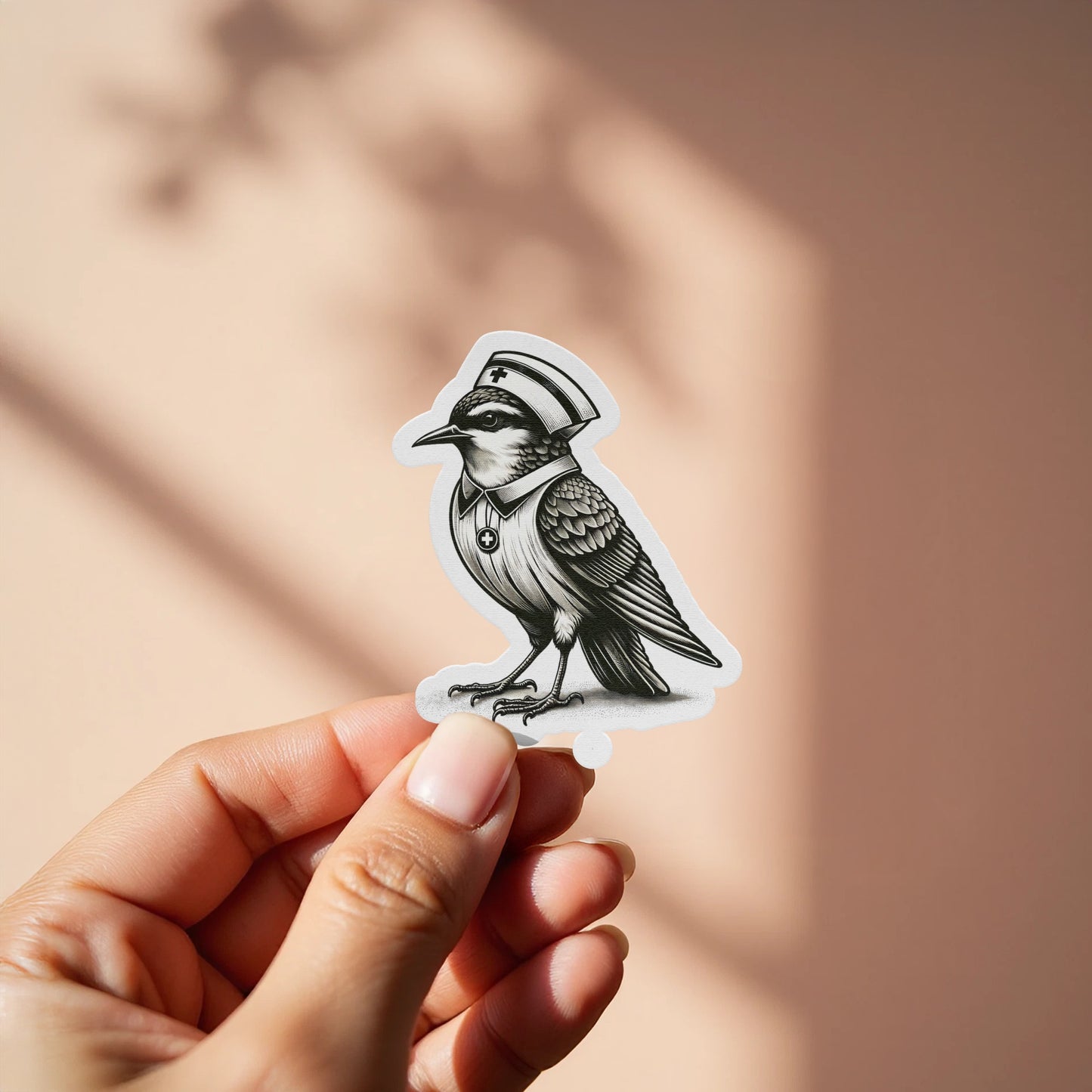 Vintage Style Sailor Bird Illustration Sticker, Decorative Waterproof Decal for Laptops and Notebooks