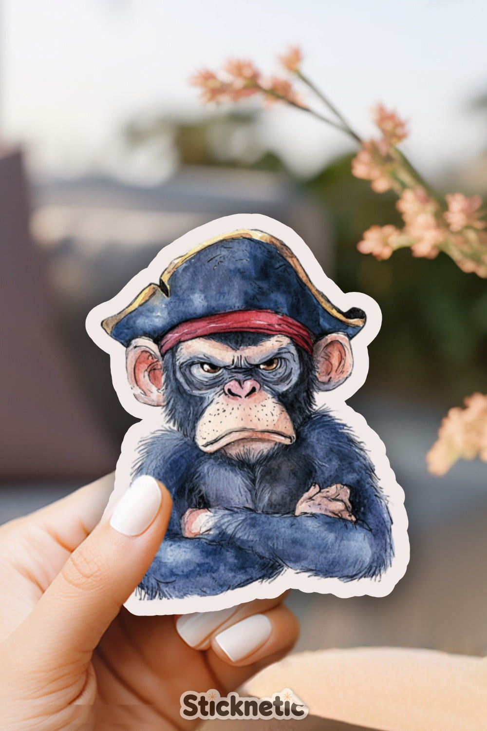 Grumpy Pirate Monkey Artwork Sticker product type