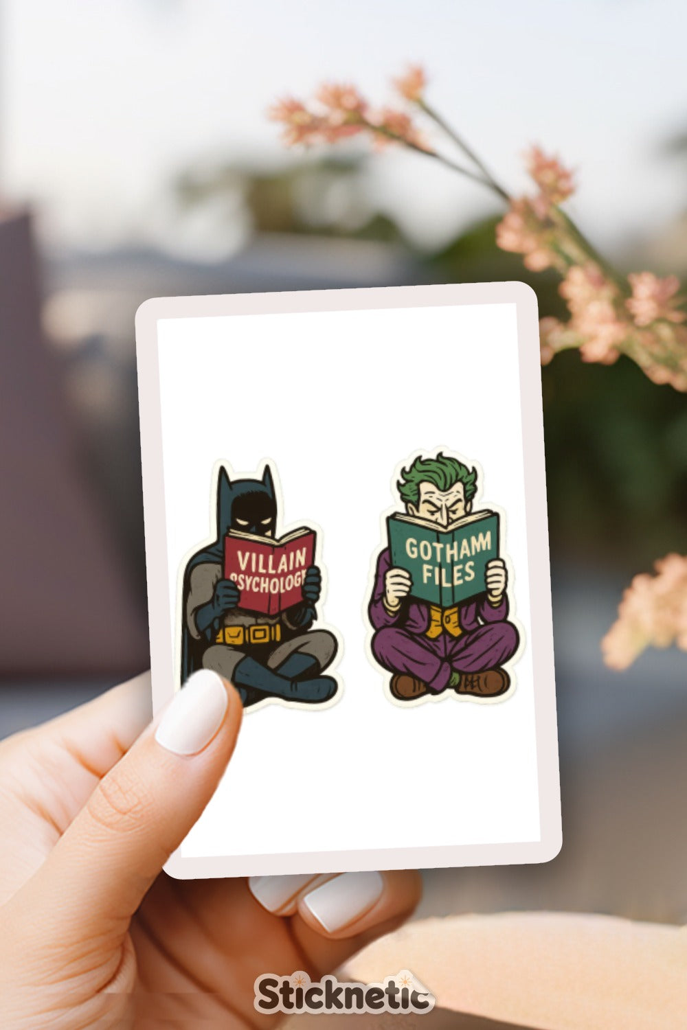 Gotham Villain and Hero Stickers, Batman Joker Design, Waterproof Vinyl, Laptop Decal