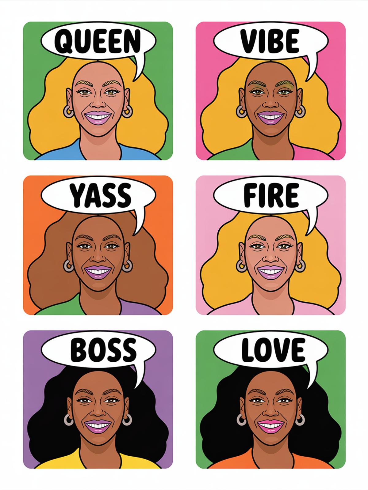Empowering Women Quote Art Prints, Colorful Pop Art, Feminist Wall Decor Set of 6