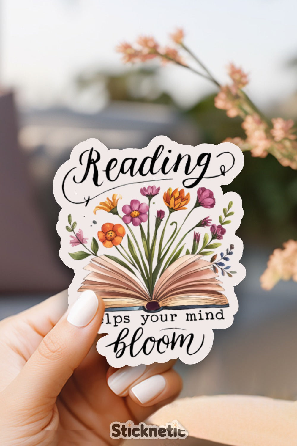 Reading Helps Your Mind Bloom Sticker product