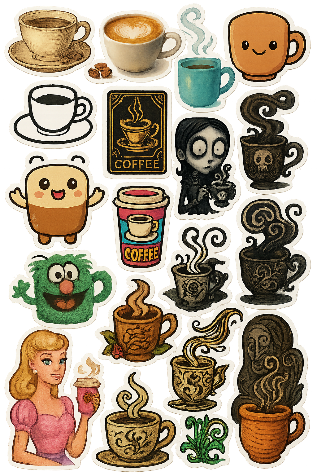 Coffee Digital Stickers Free