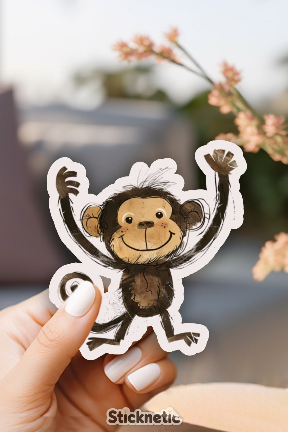 Cheerful Monkey Art Sticker Ideal for Decoration Product