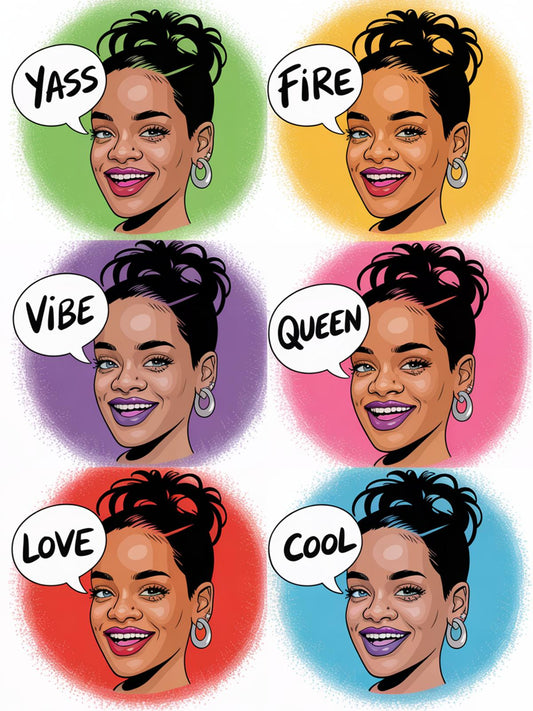 Pop Art Rihanna Inspired Wall Art, Colorful Celebrity Portrait Prints, Modern Home Decor, Vibrant Bedroom Artwork, Unique Gift Idea