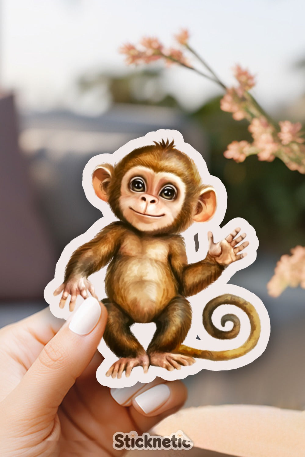 Cute Monkey Sticknetic Sticker Fun Animal Product