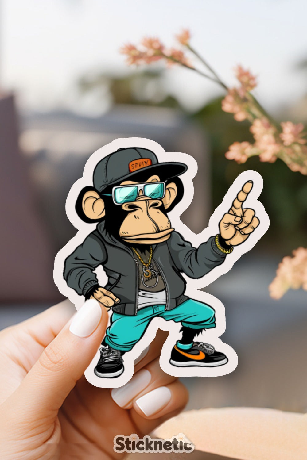 Cool Dancing Monkey Sticker Design Unique Product