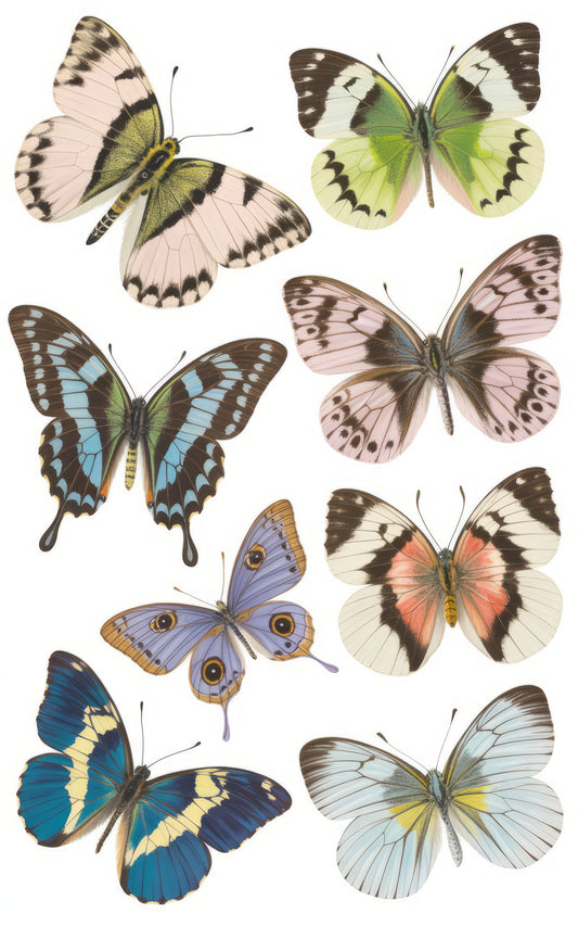 Vintage Butterfly Illustration Poster, Colorful Butterfly Wall Art, Nature Inspired Home Decor, Entomology Print Collection