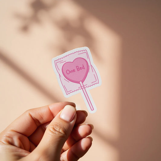 One Bed Heart-shaped Lollipop Sticker product type