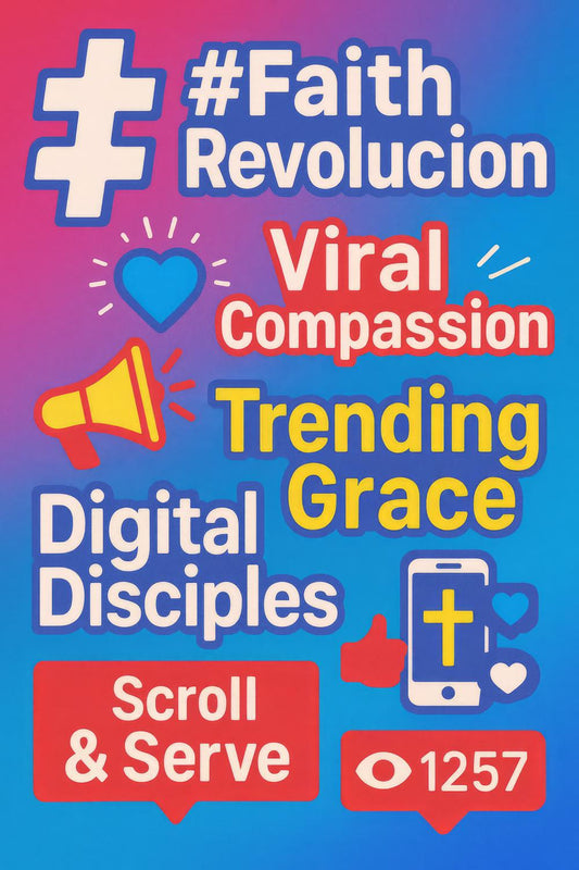 Trending Faith Revolution Compassion Grace Digital Disciples Poster Vibrant Colorful Religious Wall Art Decor