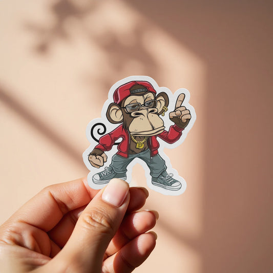 Cool Hip Hop Monkey Cartoon Sticker product type