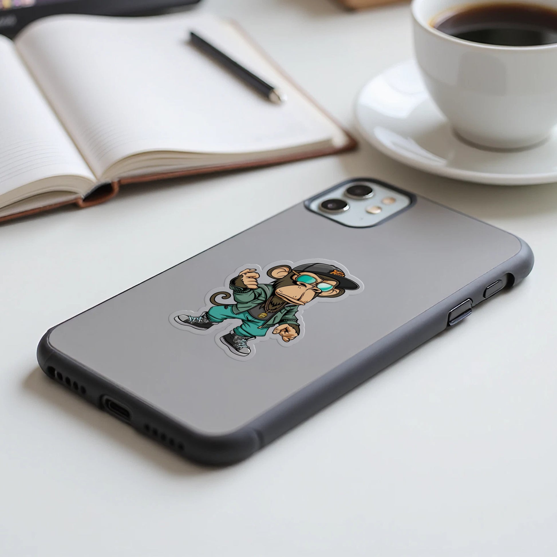 Trendy Cartoon Monkey Gray Phone Case product