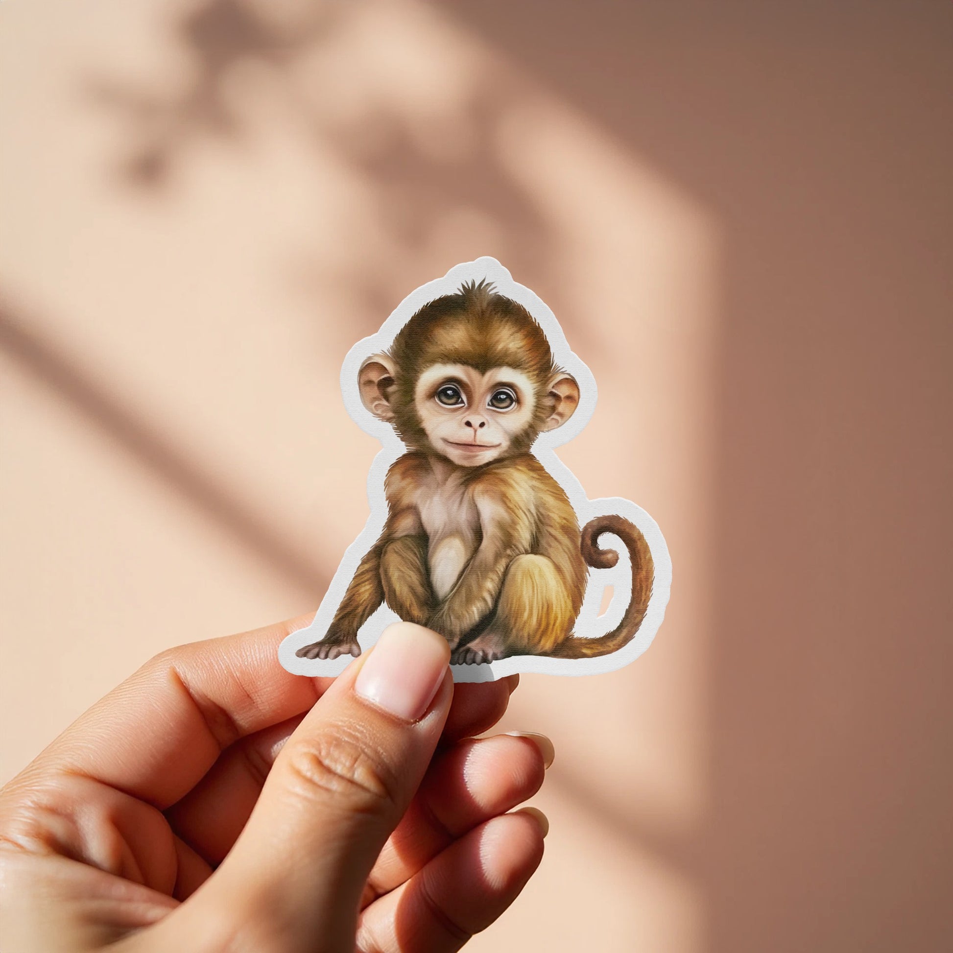 Adorable Baby Monkey Sticker Cute Animal product type