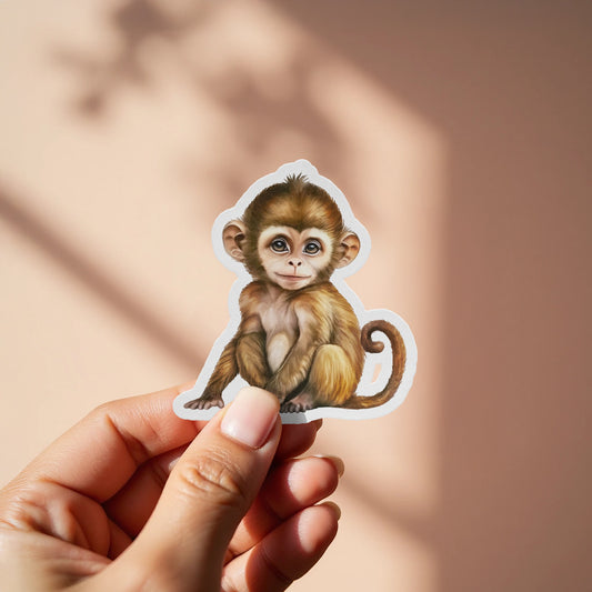 Adorable Baby Monkey Sticker Cute Animal product type