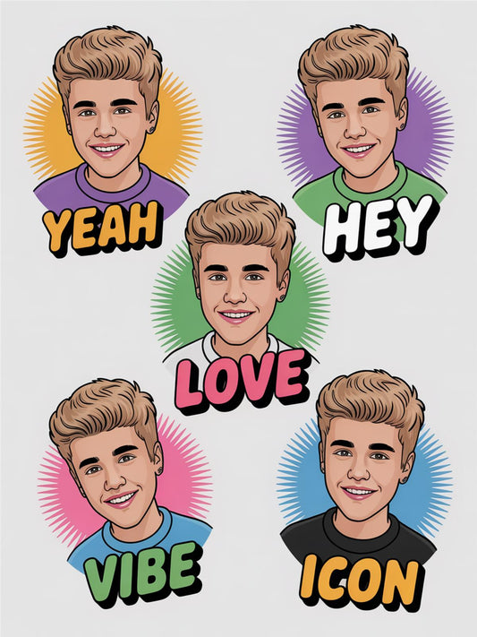 Pop Art Styled Celebrity Portrait Illustrations, Colorful Background, Modern Wall Art Decor
