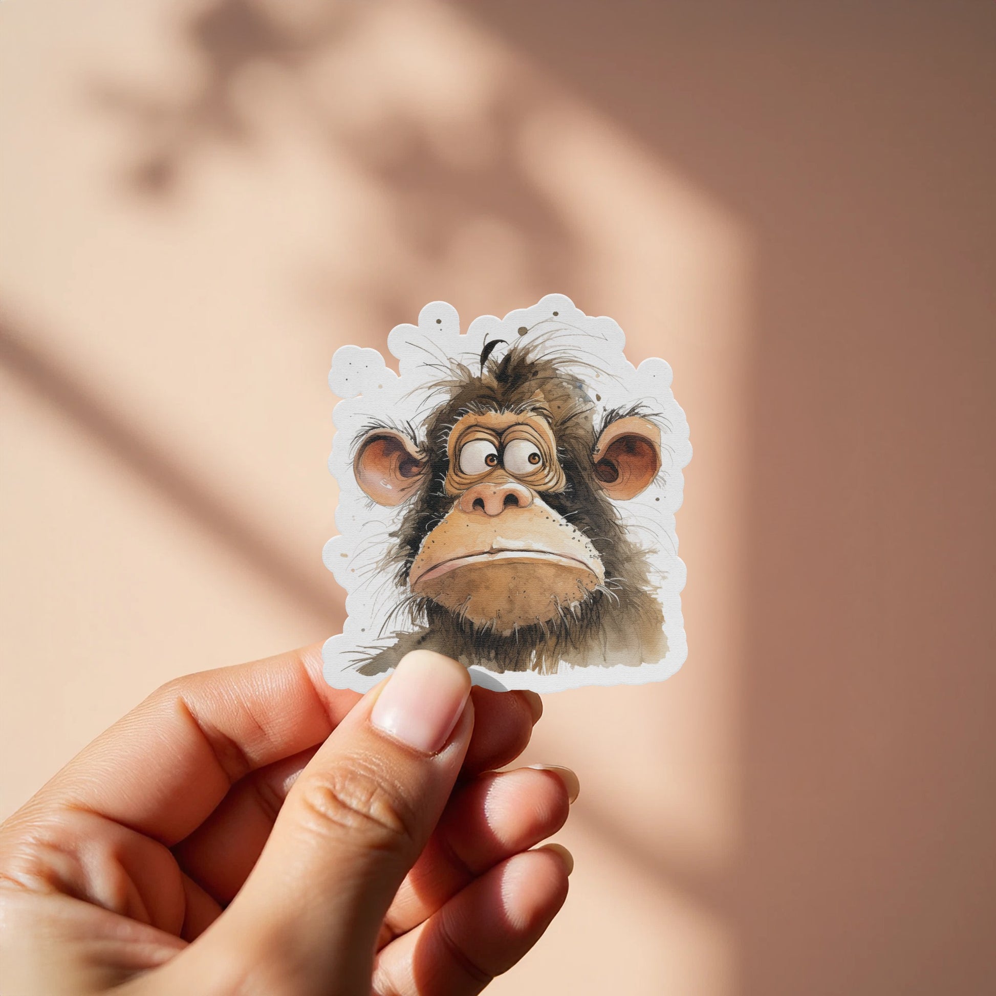 Cartoon Monkey Face Sticker Funny Novelty Product