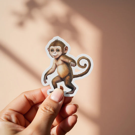 Cute Monkey Illustration Sticker product type