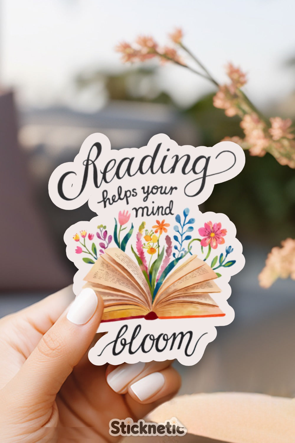 Reading Helps Your Mind Bloom Sticker product