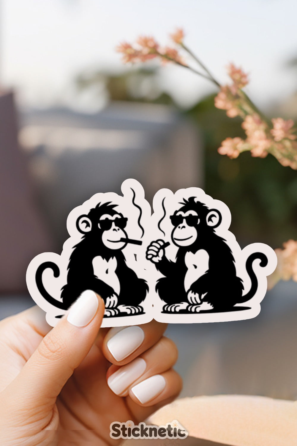 Funny Smoking Monkeys Stickers for Laptops and Skateboard product